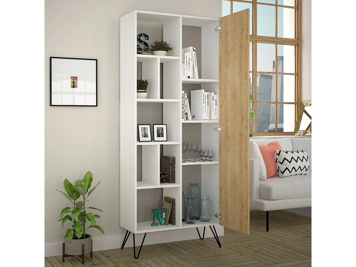 Regal mit 11 Tabletts und 1 Tür H190 cm - Jedda