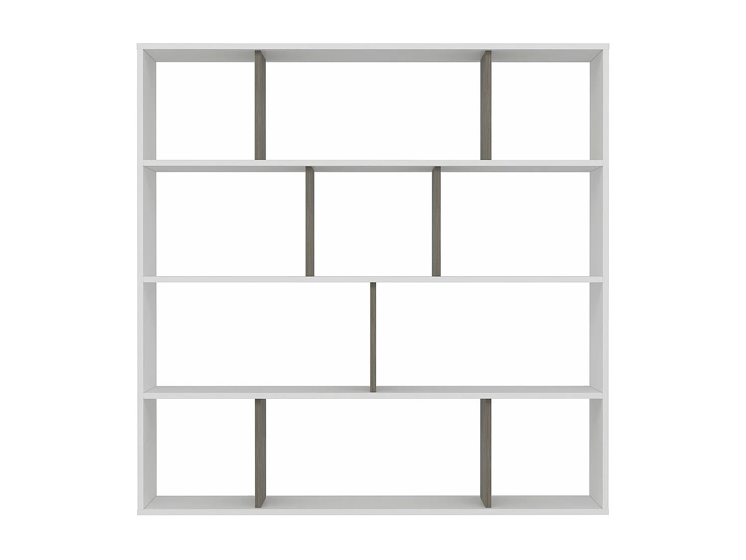 Étagère bibliothèque Repono 145cm Bois Wengé et Blanc