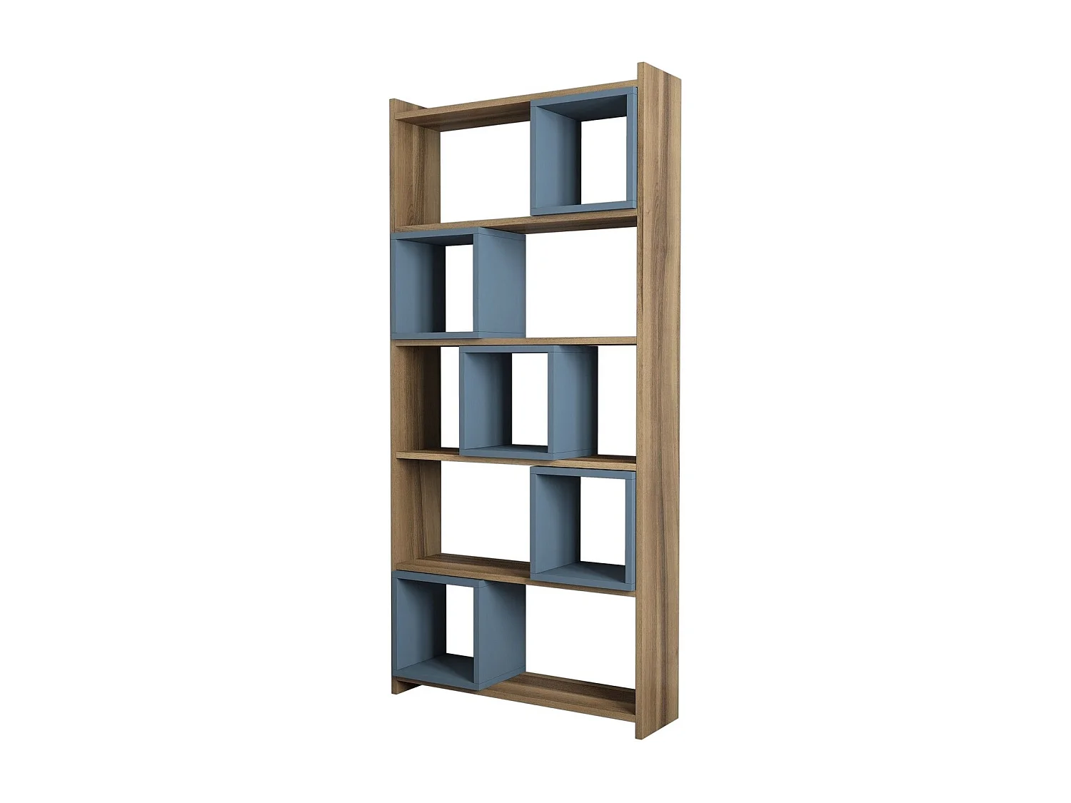 Boekenkast – 80 x 170 x 22 cm – Walnoot en Chalcedoon – Melamine