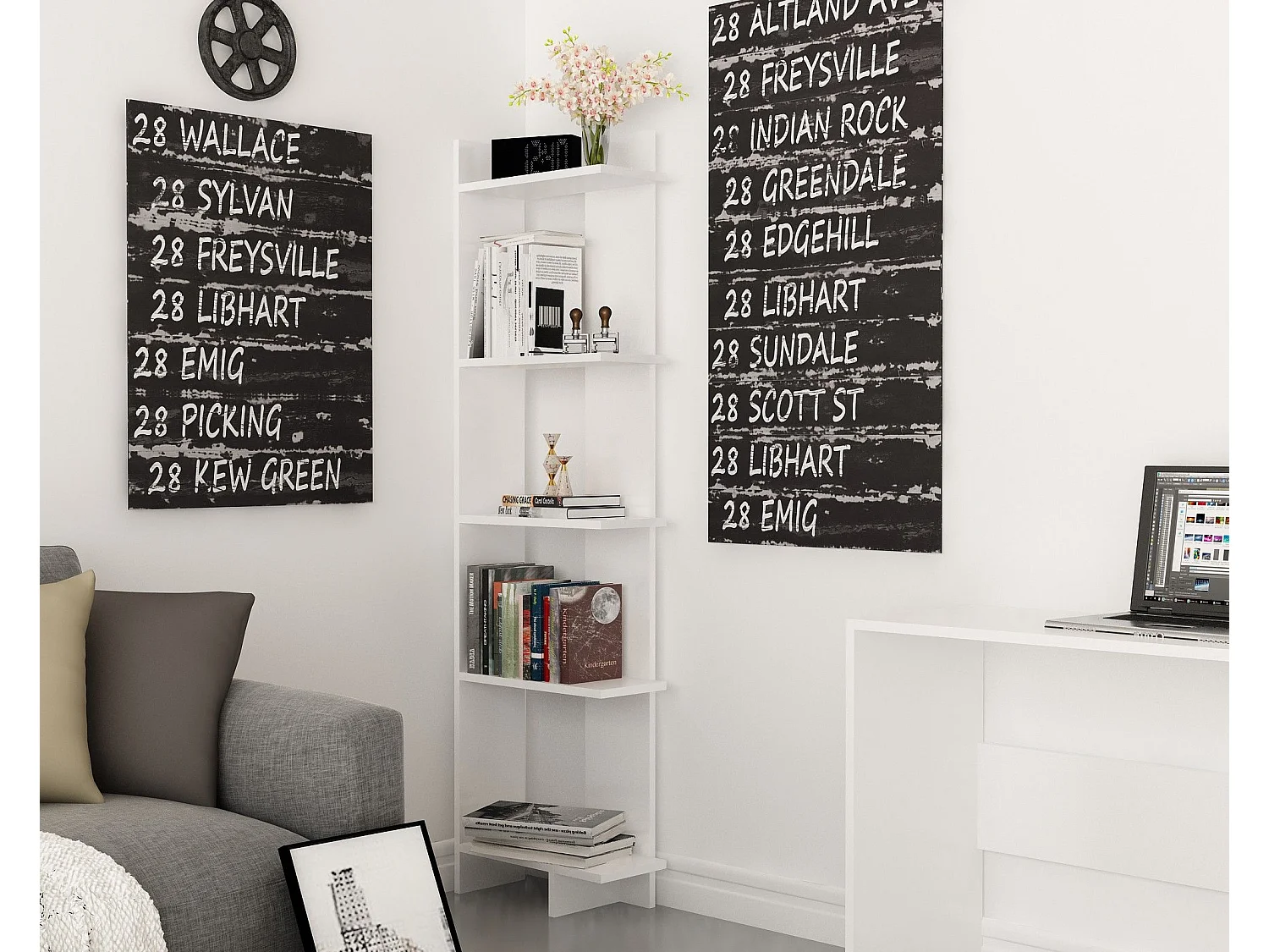 Estantería Kailua 1074, Abierta sin pared trasera, Aglomerado laminado, 170x45x22cm