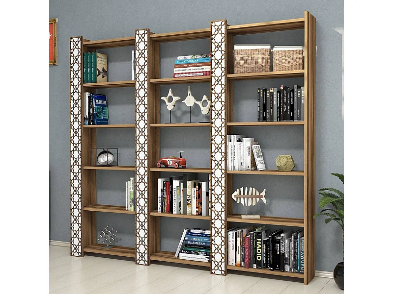 Orka boekenkastplank van bruin en wit hout 184 cm