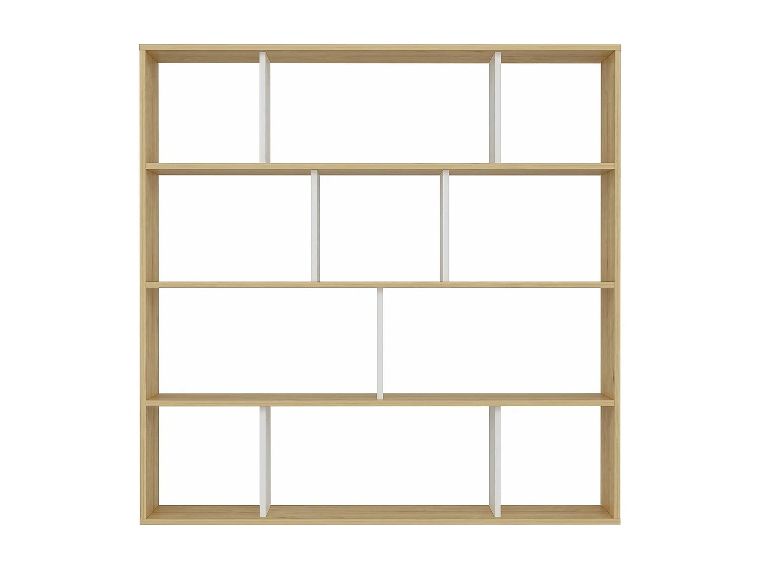 Estante – 145,2 x 25 x 145 cm – Carvalho e Branco – Painel de partículas revestido a melamina