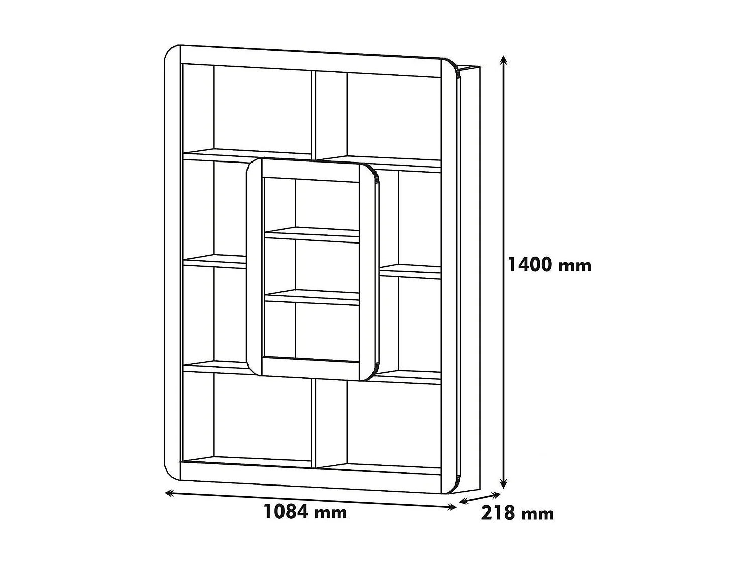 Estante de Livros – 108,4 x 140 x 21,8 cm – Nogueira e Amarelo – Painel de partículas revestido de melamina