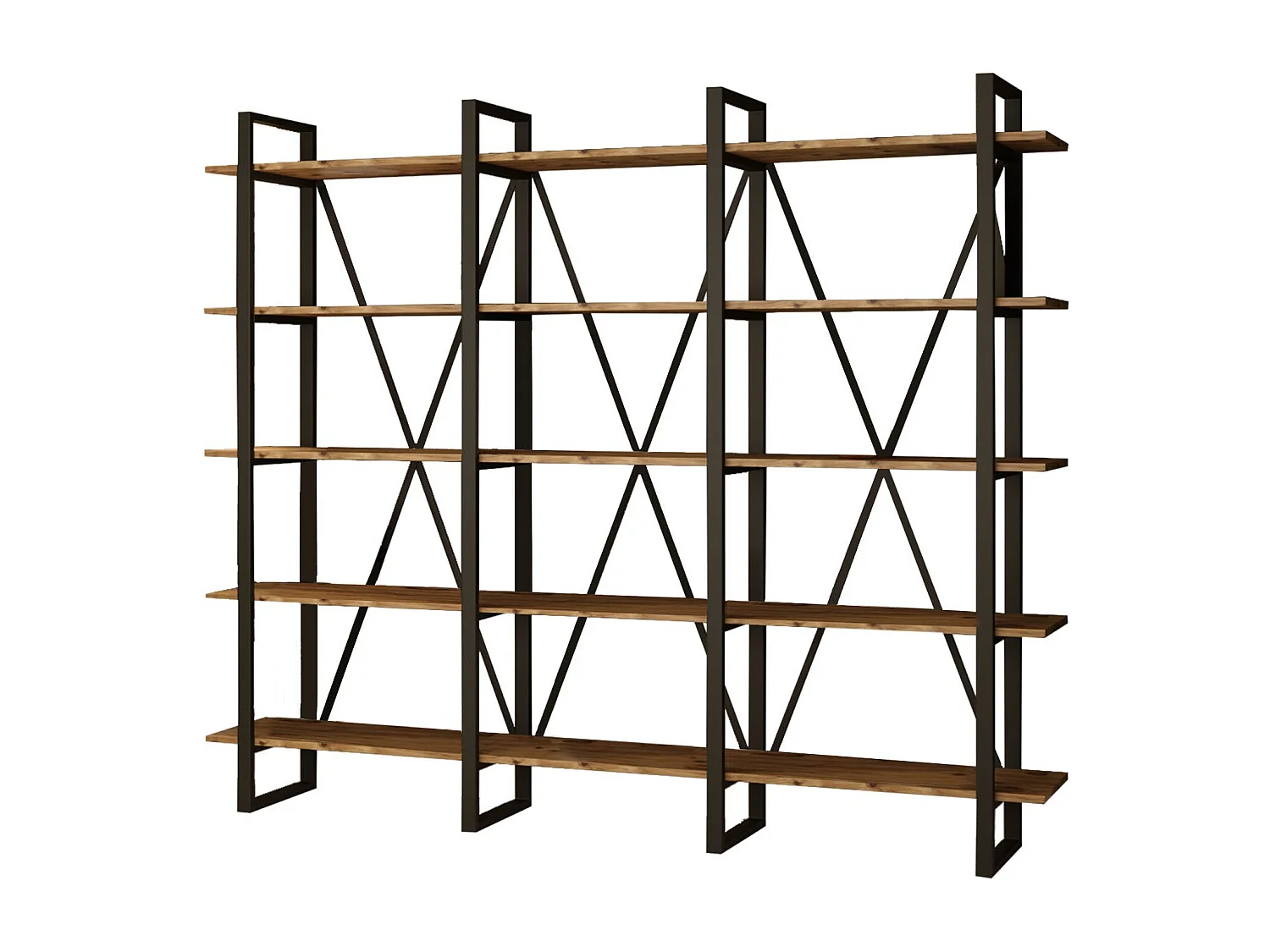 Estante Industrial Moderna – 219,6 x 180 x 34 cm – Pinho Atlântico – Painel de partículas e Metal