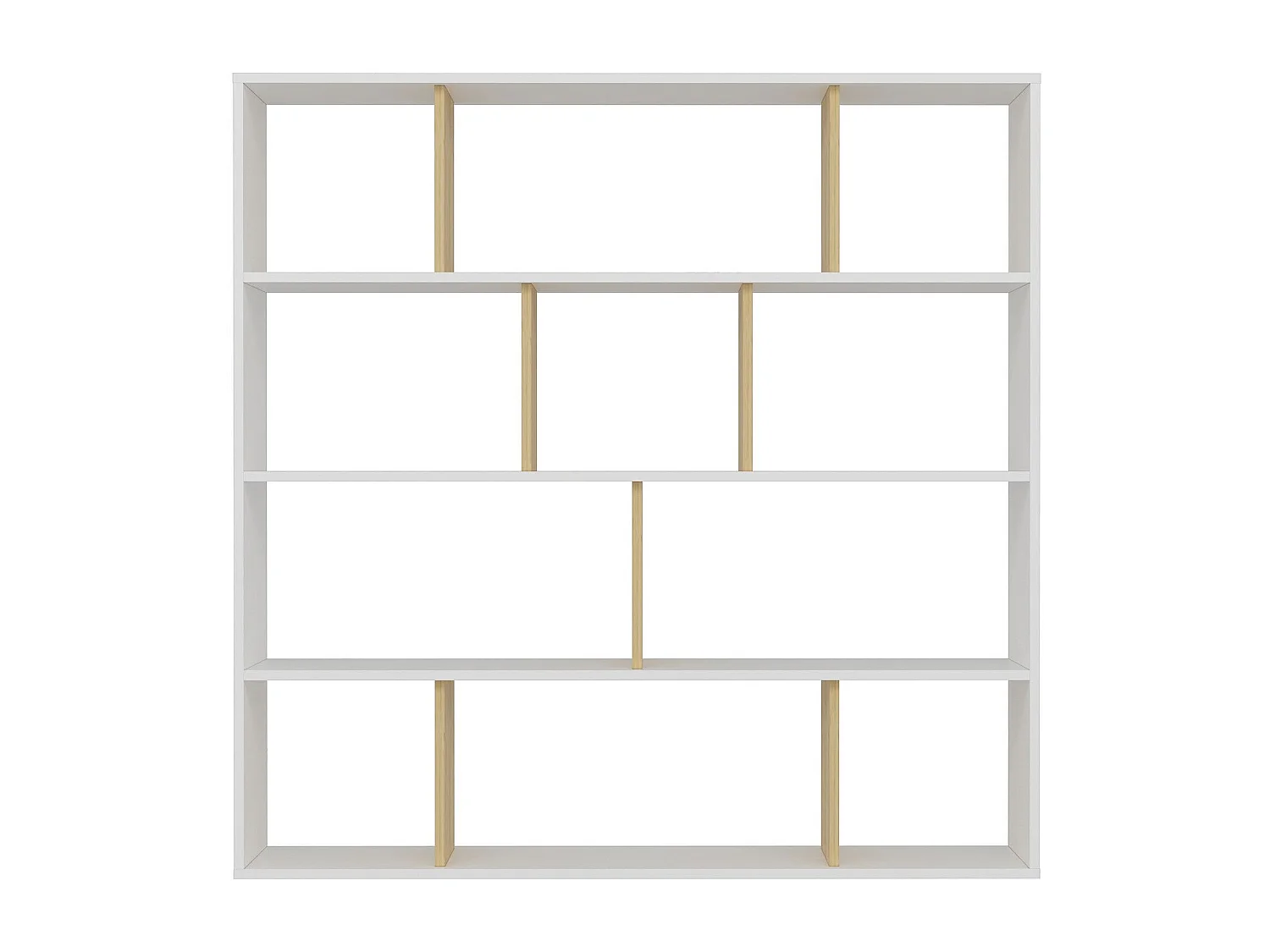 Estante – 145,2 x 25 x 145 cm – Carvalho e branco – Painéis de partículas revestidos a melamina