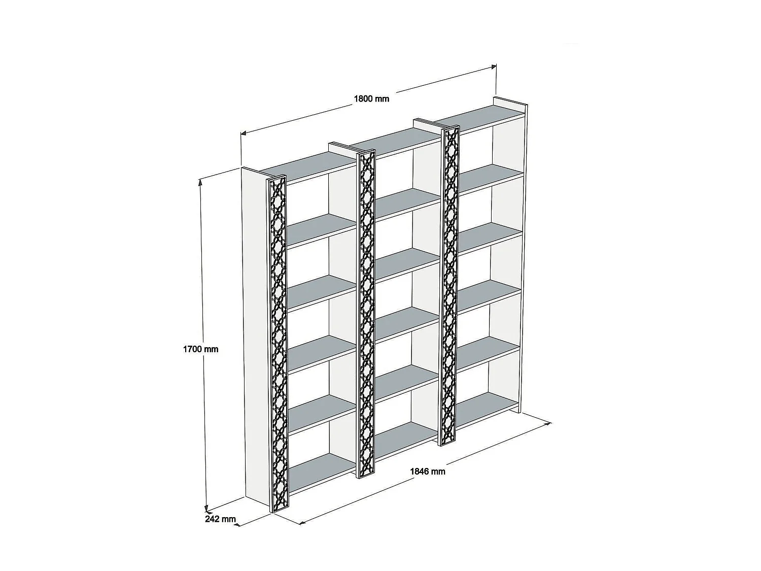 Librería – 184,6 x 170 x 24,2 cm – Nogal y Amarillo – Melamina