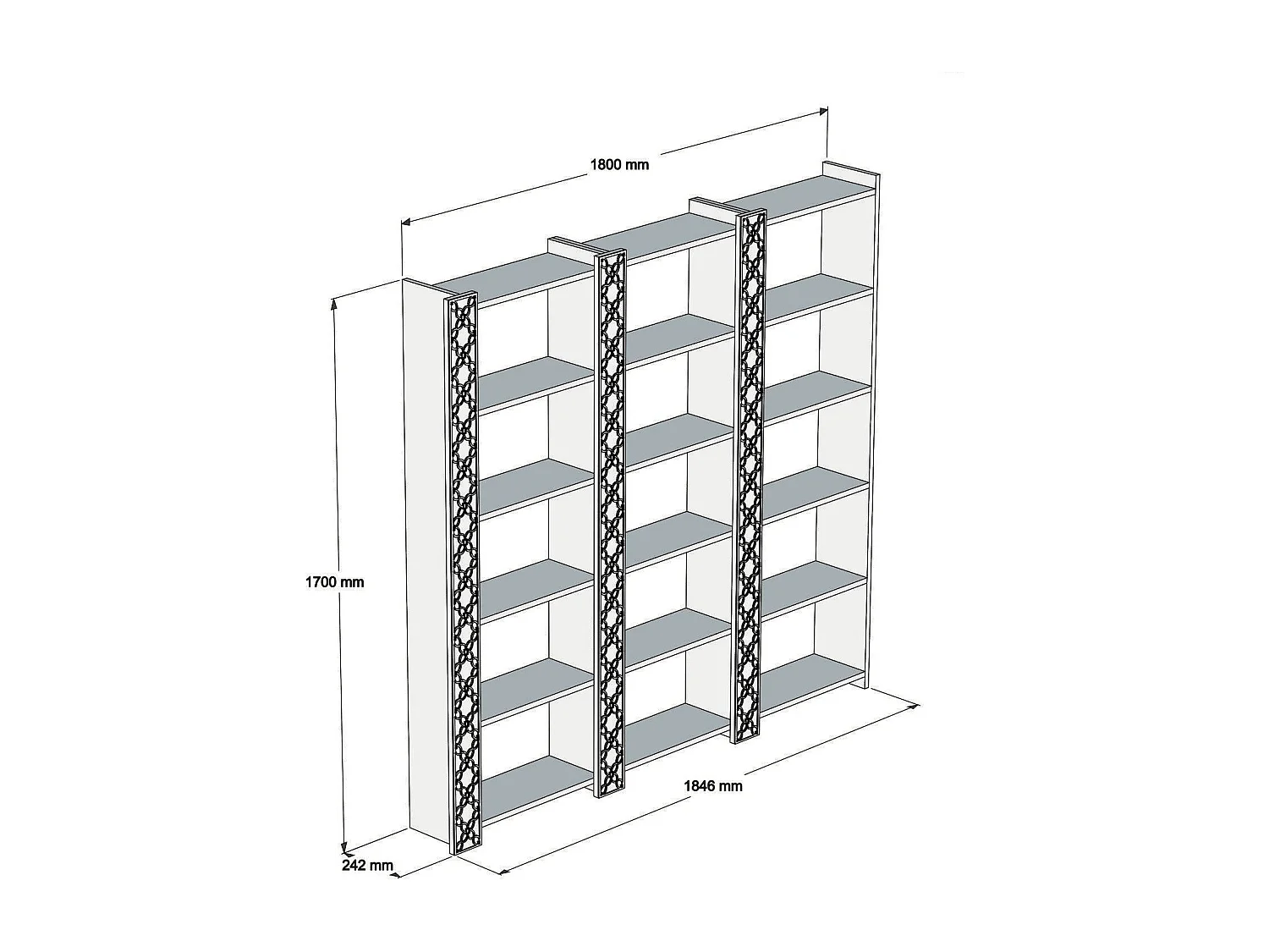 Librería – 184,6 x 170 x 24,2 cm – Nogal y Amarillo – Melamina