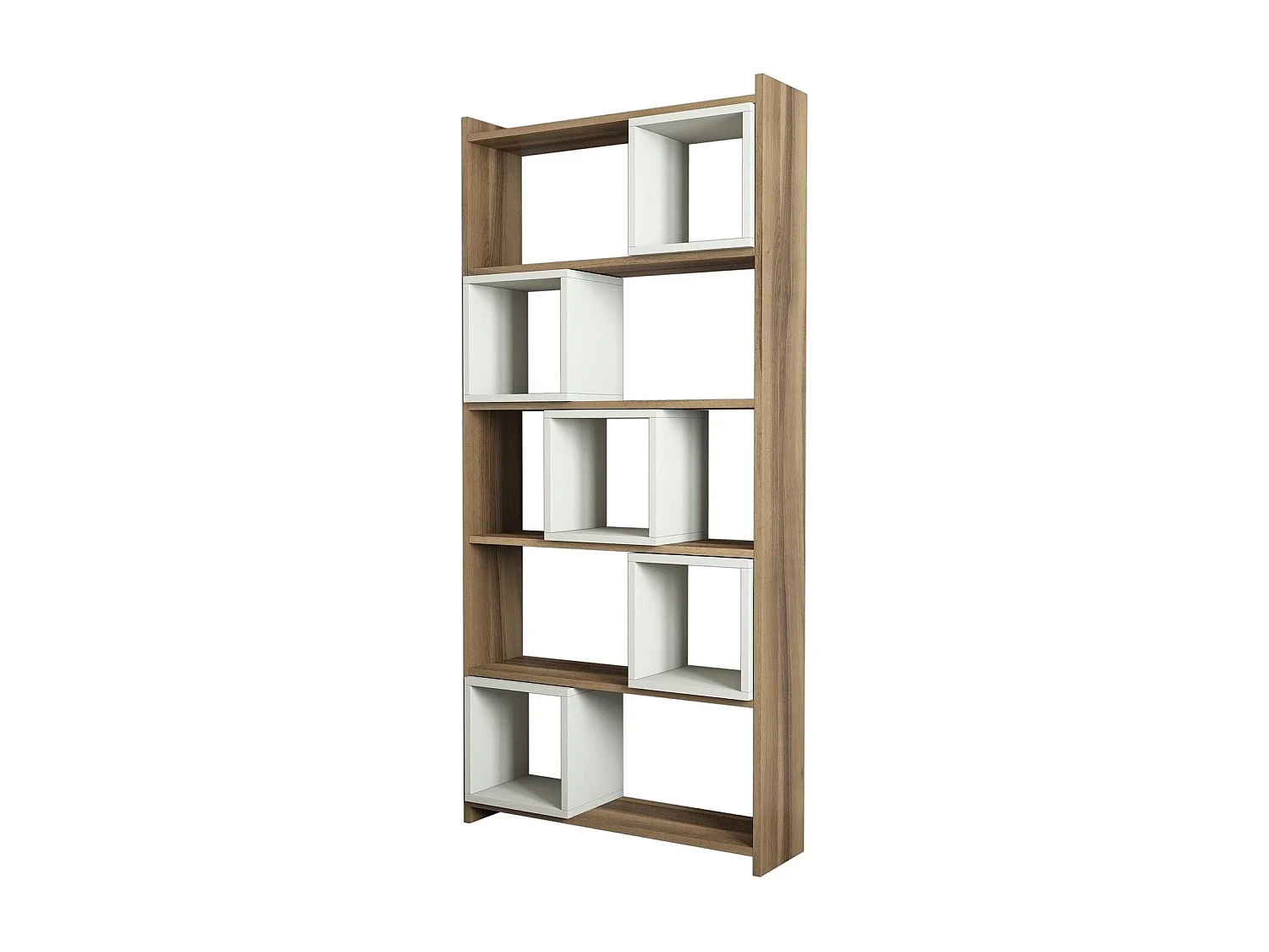 Estante de livros – 80 x 170 x 22 cm – Nogueira e Creme – Painéis de partículas revestidos a melamina