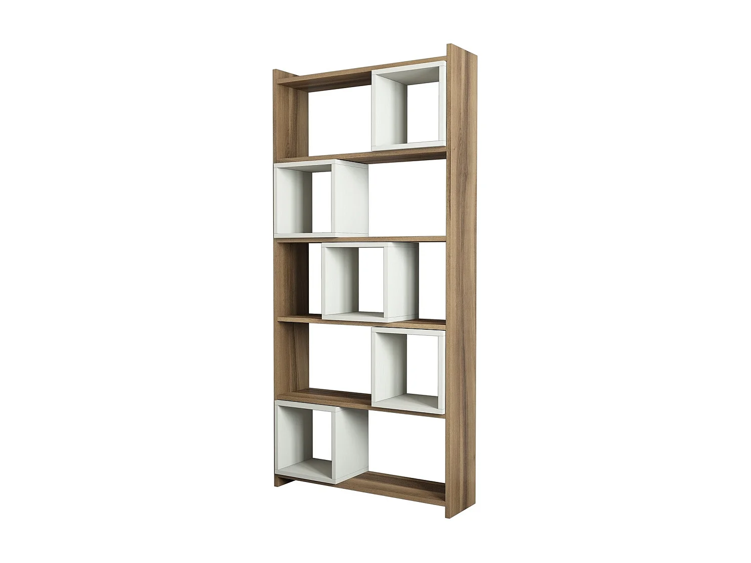 Estante de livros – 80 x 170 x 22 cm – Nogueira e Creme – Painéis de partículas revestidos a melamina