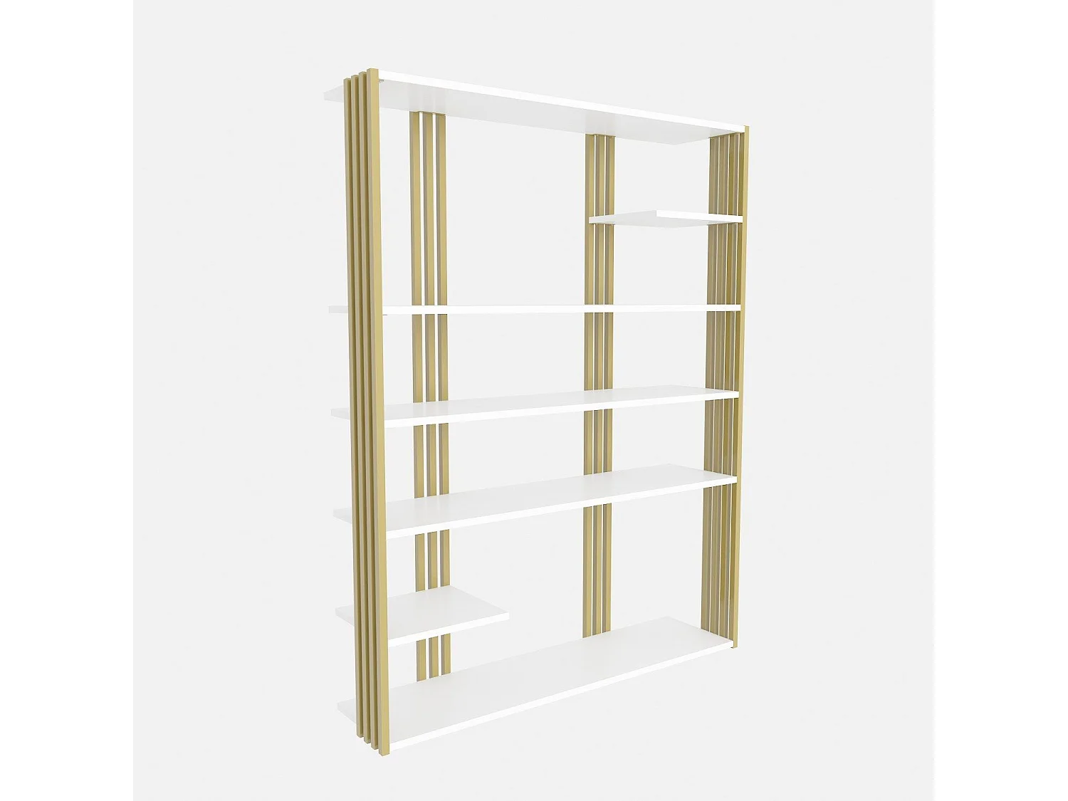 Étagère bibliothèque Mayson L120cm Or et Blanc