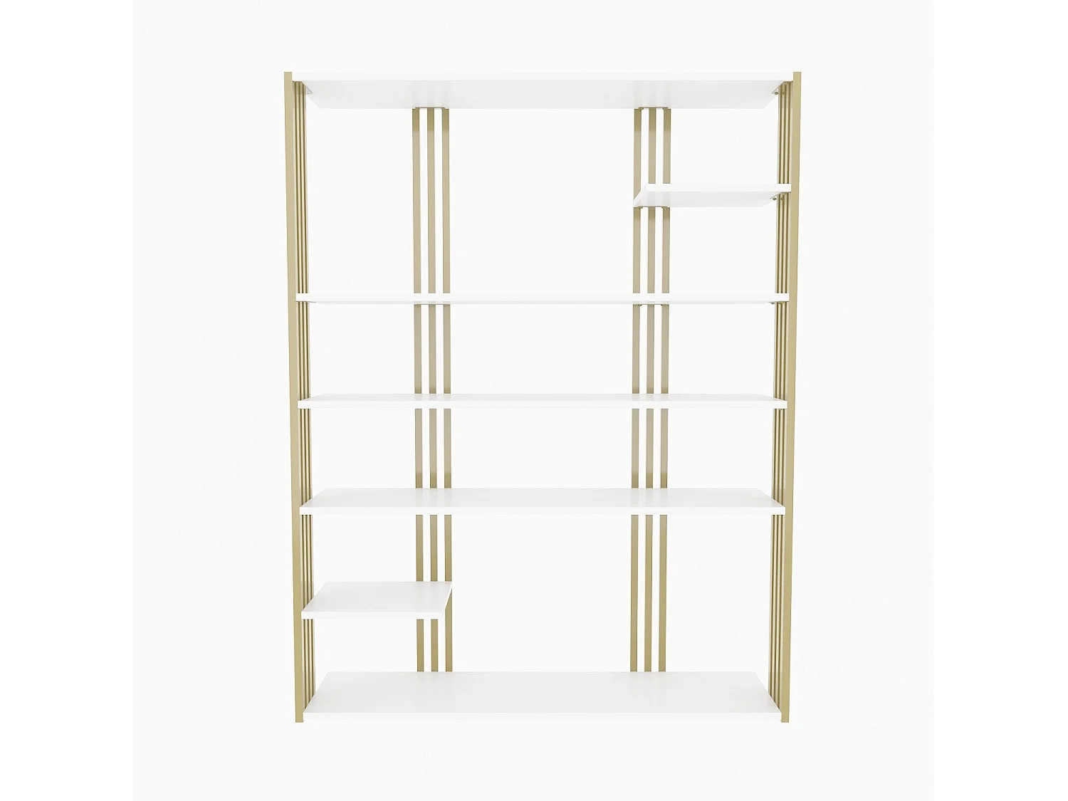 Étagère bibliothèque Mayson L120cm Or et Blanc