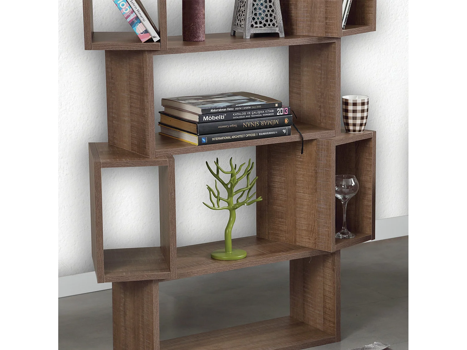Étagère bibliothèque Iussit 160cm Bois Chêne foncé