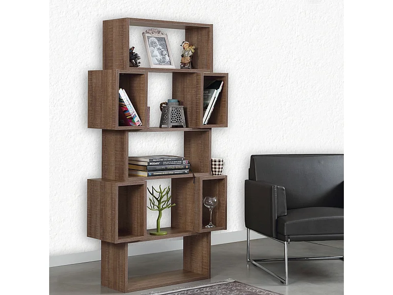 Estante de livros – 84cm x 160cm x 30cm – Carvalho Escuro – Painéis de partículas revestidos a melamina