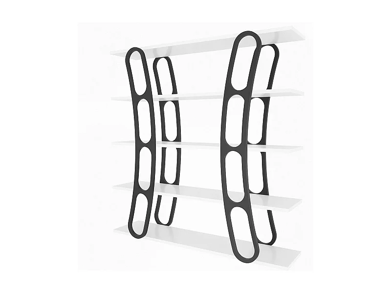 Estante estilosa, 120 x 120 x 25 cm, branca e preta | Painel de partículas 100% revestido em melamina, 18 mm de espessura | Perfeita para de