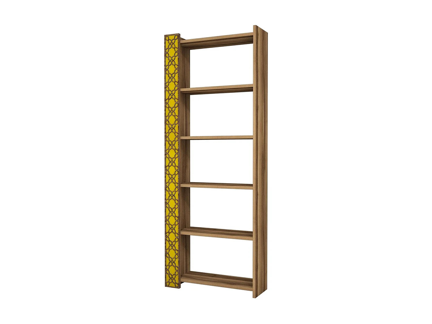 Étagère bibliothèque Oppidanus L64cm Bois naturel et Jaune