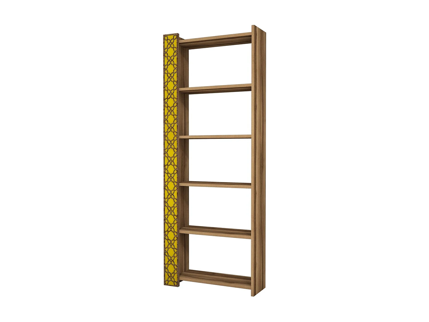 Étagère bibliothèque Oppidanus L64cm Bois naturel et Jaune