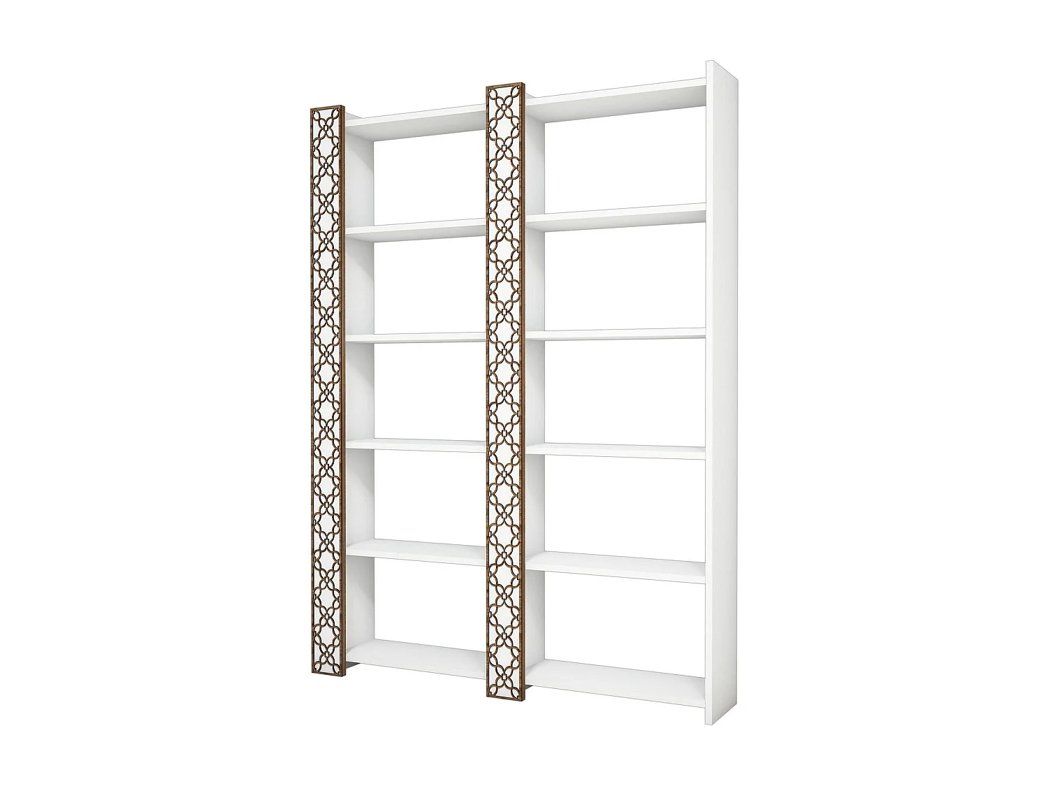 Librería moderna – 124,6 cm x 170 cm x 24,2 cm – Blanco – Tablero de partículas recubierto de melamina