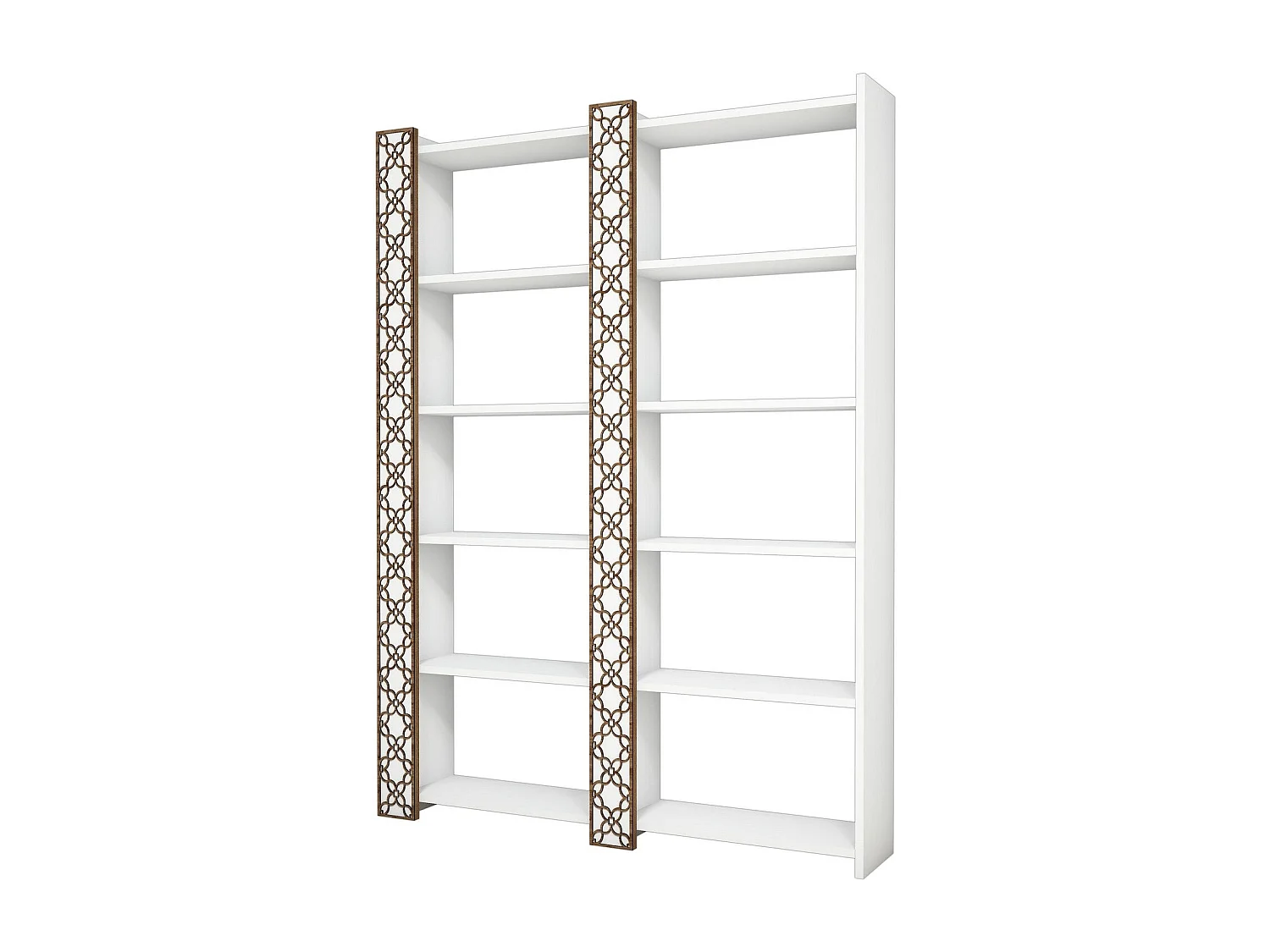 Estante moderna – 124,6 cm x 170 cm x 24,2 cm – Branca – Painel de partículas revestido de melamina