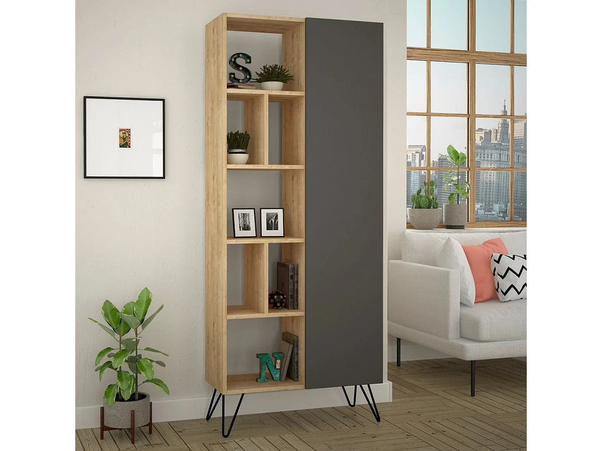 Etagère 11 tablettes et 1 porte H190 cm - Jedda