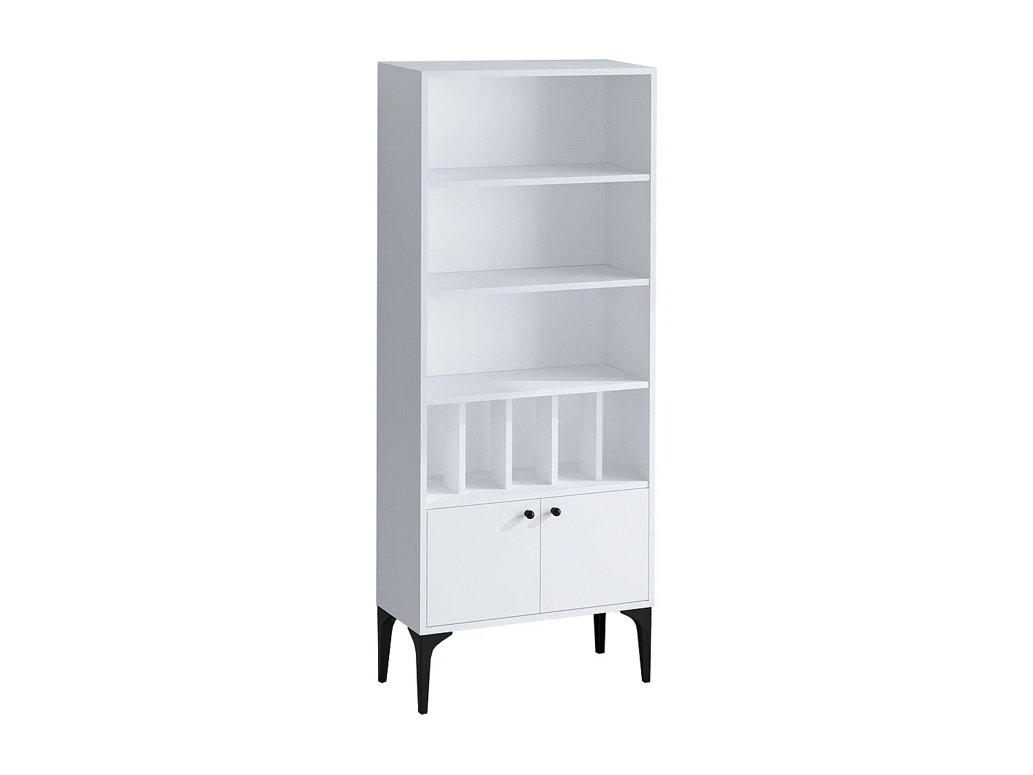 Libreria moderna – 60 x 175 x 30 cm – Bianco – Pannello di particelle rivestito in melaminico