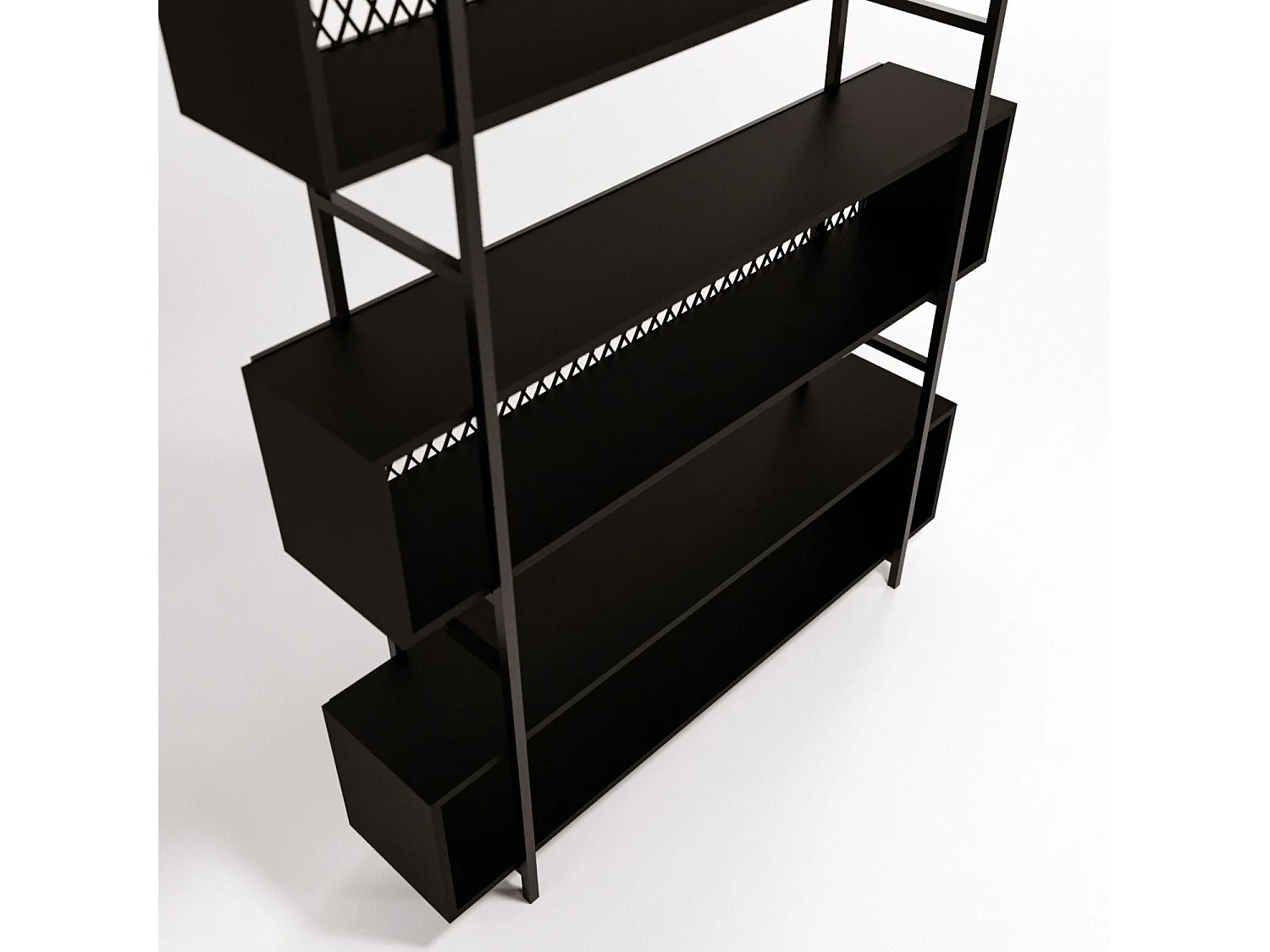 Étagère bibliothèque style industriel Mobilis L140cm Métal et Bois Noir