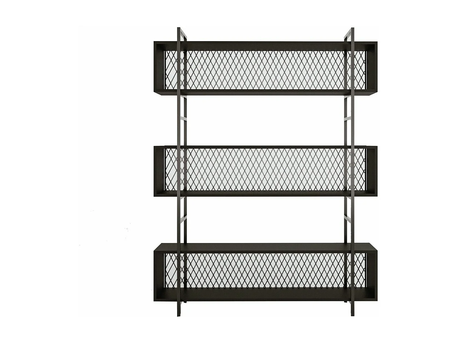 Étagère bibliothèque style industriel Mobilis L140cm Métal et Bois Noir