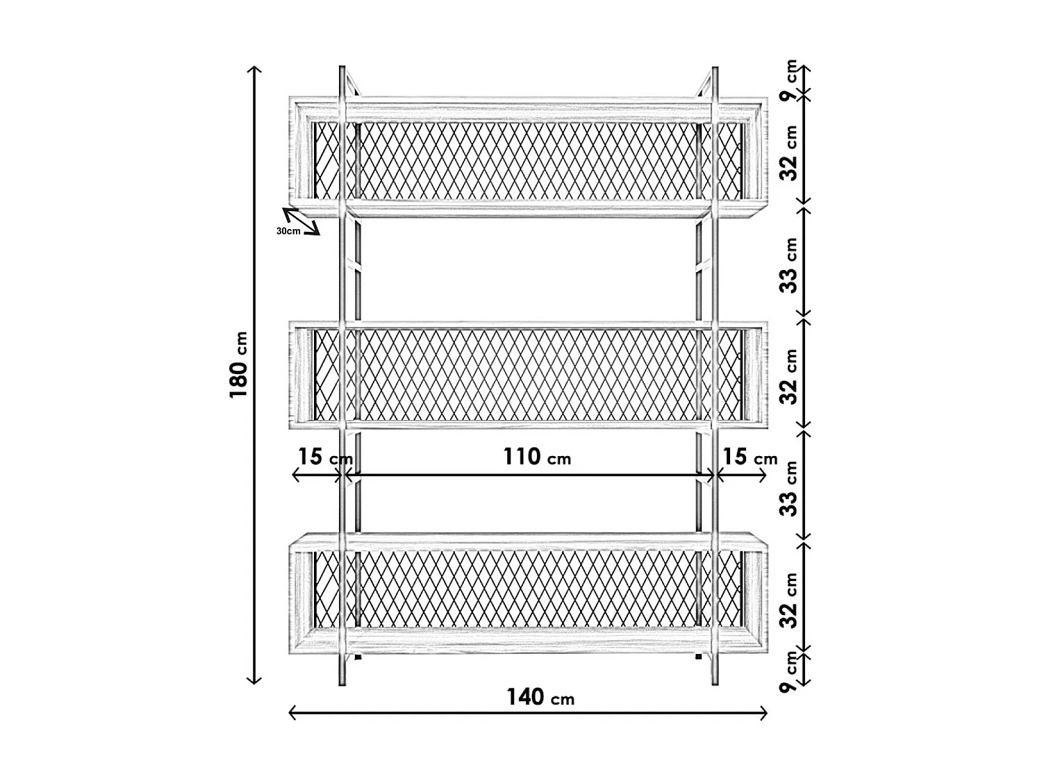 Étagère bibliothèque style industriel Mobilis L140cm Métal et Bois Noir