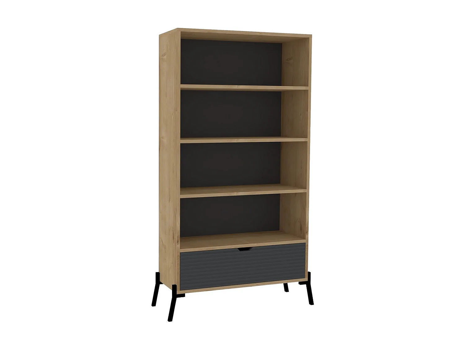 Librería – 160cm x 83,6cm x 30cm – Roble Zafiro y Antracita – Madera