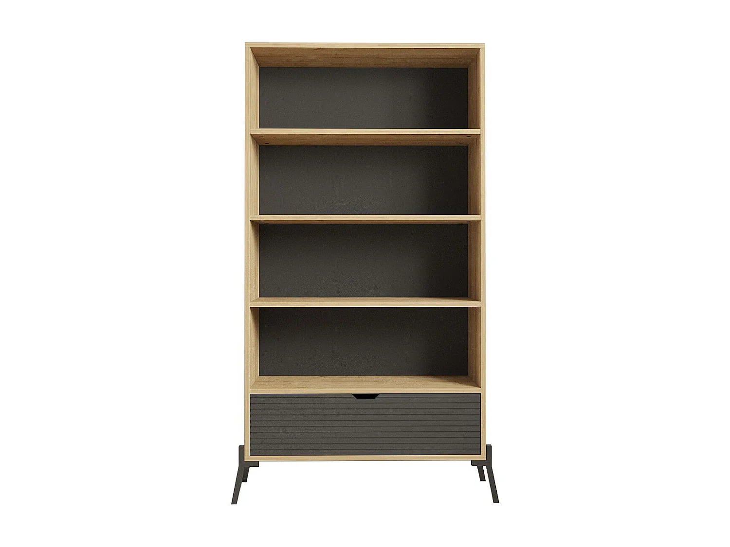 Librería – 160cm x 83,6cm x 30cm – Roble Zafiro y Antracita – Madera