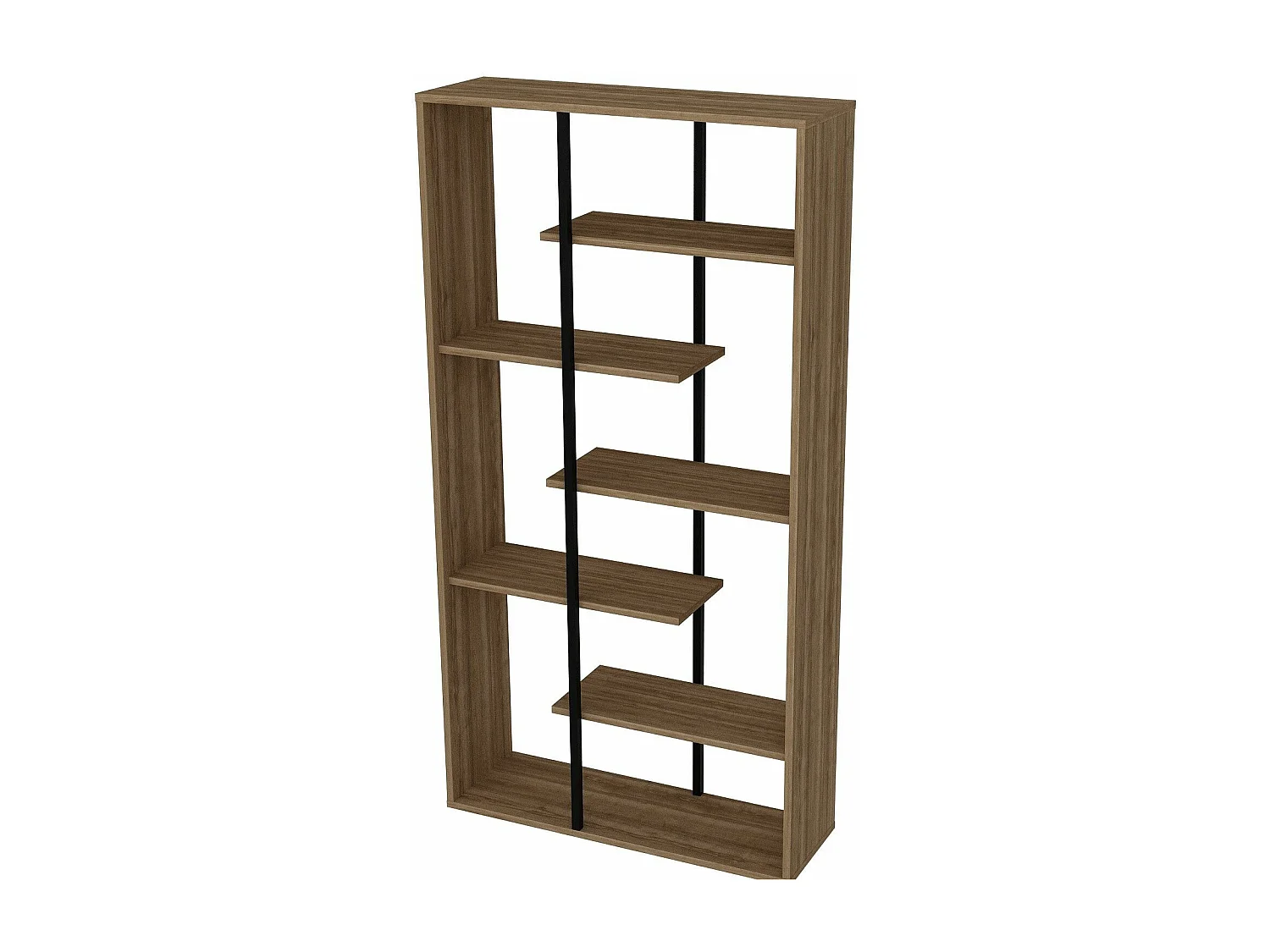 Estantería Kailua 1249, Abierta sin pared trasera, Metal|Aglomerado laminado, 173x90x30cm