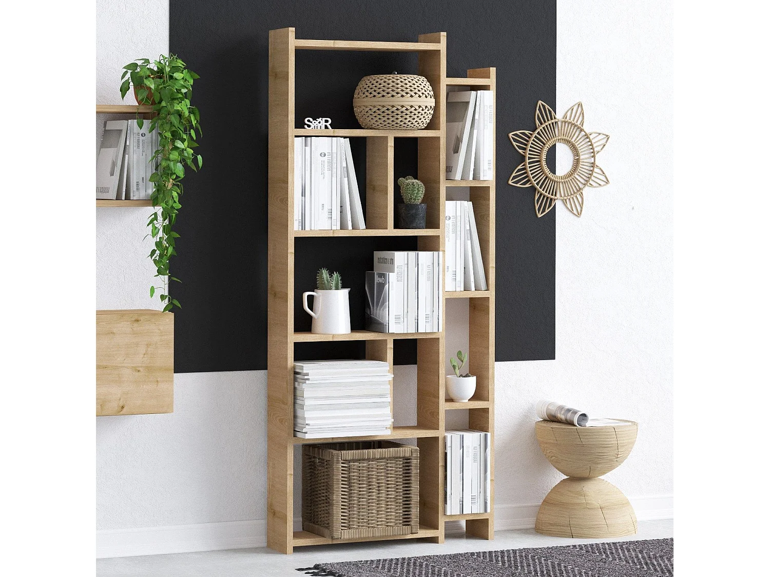 Libreria – 65 cm x 150 cm x 15 cm – Rovere – Pannello di particelle rivestito in melaminico