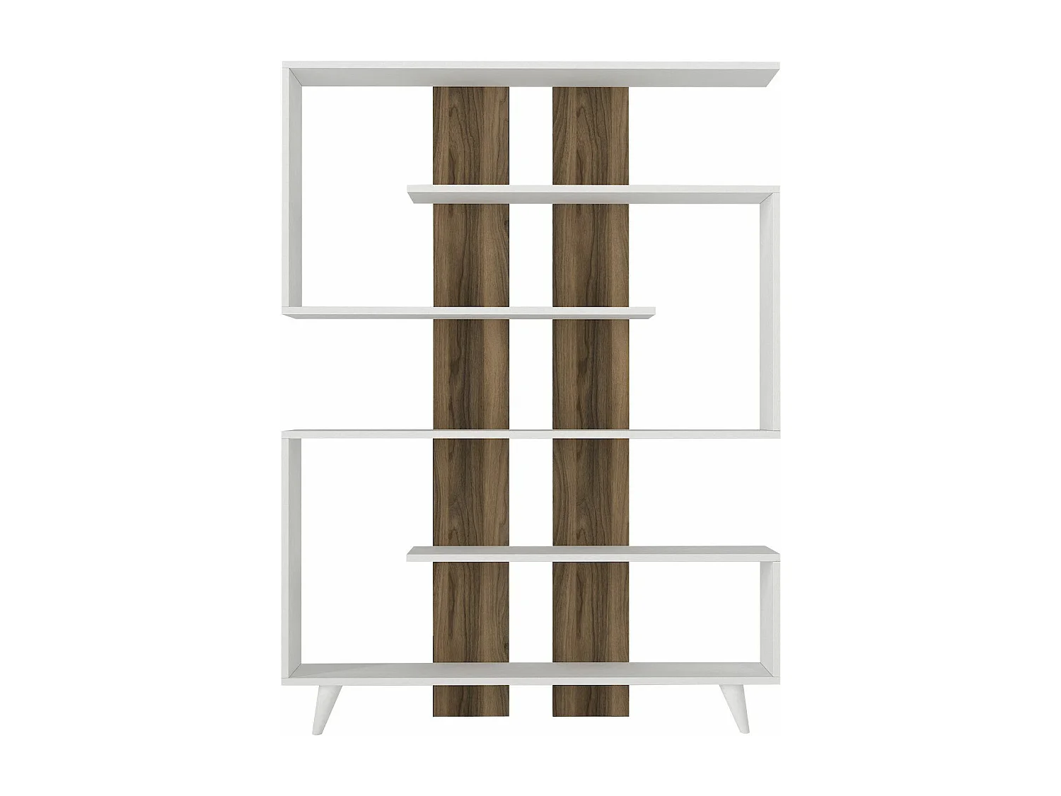 Étagère minimaliste Pluvia 162cm Bois Naturel et Blanc