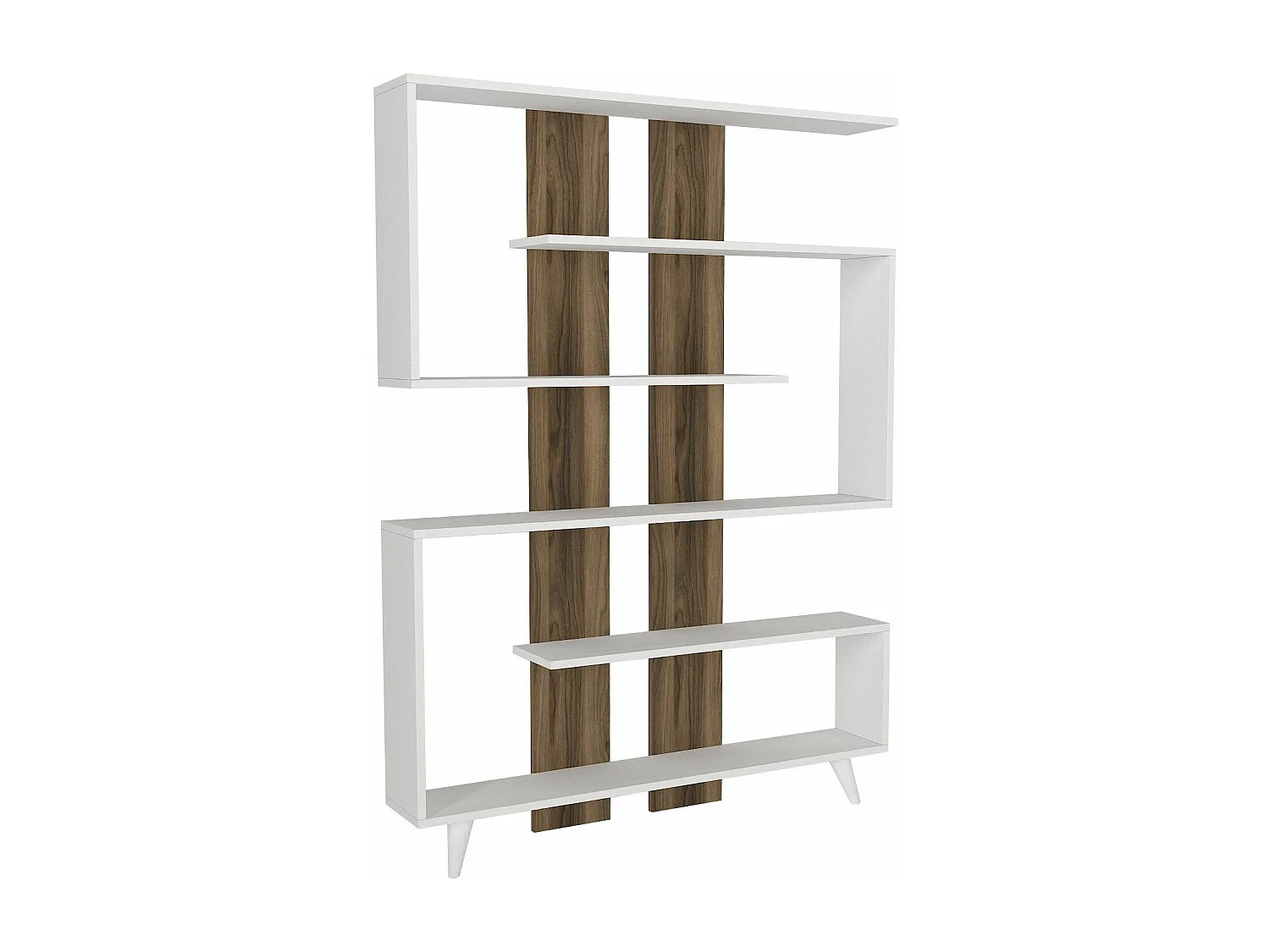 Étagère minimaliste Pluvia 162cm Bois Naturel et Blanc