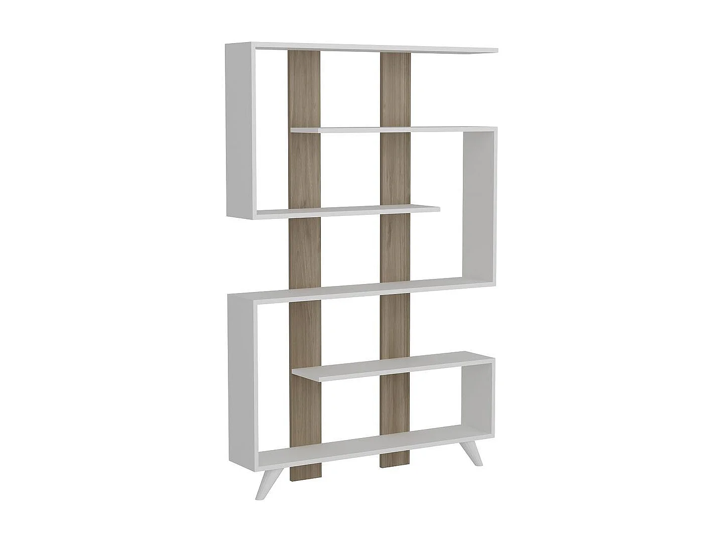 Etagère bibliothèque design scandinave Rain - L. 120 x H. 162 cm - Blanc