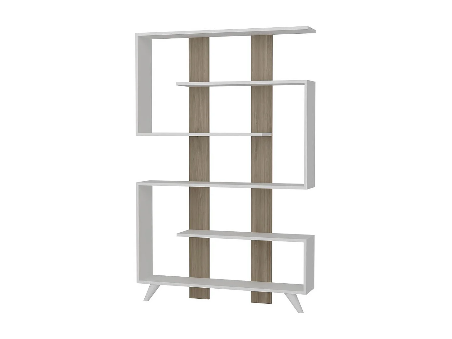 Etagère bibliothèque design scandinave Rain - L. 120 x H. 162 cm - Blanc