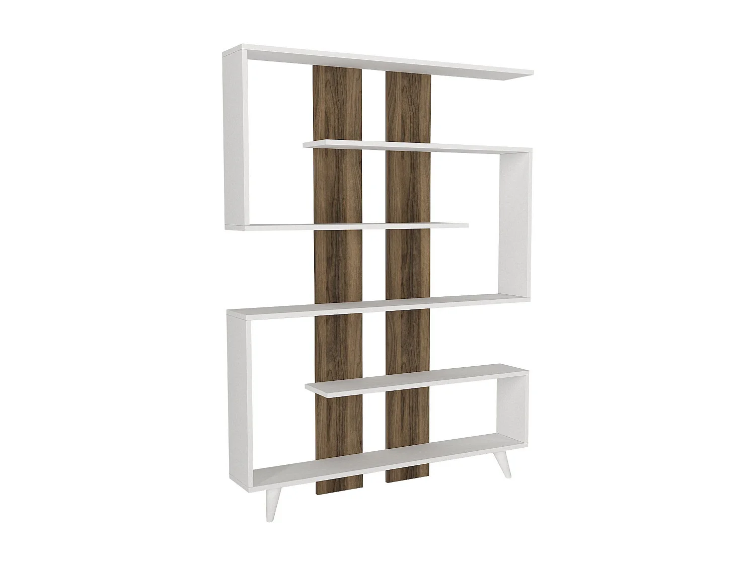 Etagère bibliothèque design scandinave Rain - L. 120 x H. 162 cm - Blanc