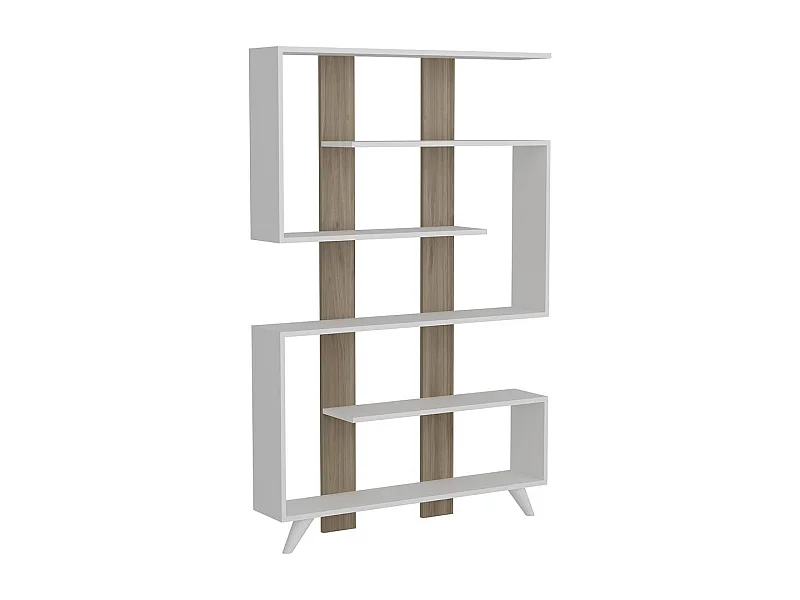 Etagère bibliothèque design scandinave Rain - L. 120 x H. 162 cm - Blanc