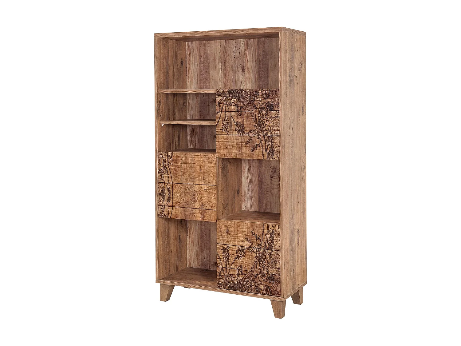 Librería tradicional – 80 cm x 155 cm x 36 cm – Pino Atlántico – Tablero de partículas revestido de melamina