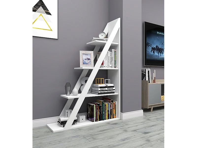 Bibliothèque étagère Dosne H150cm Bois Blanc