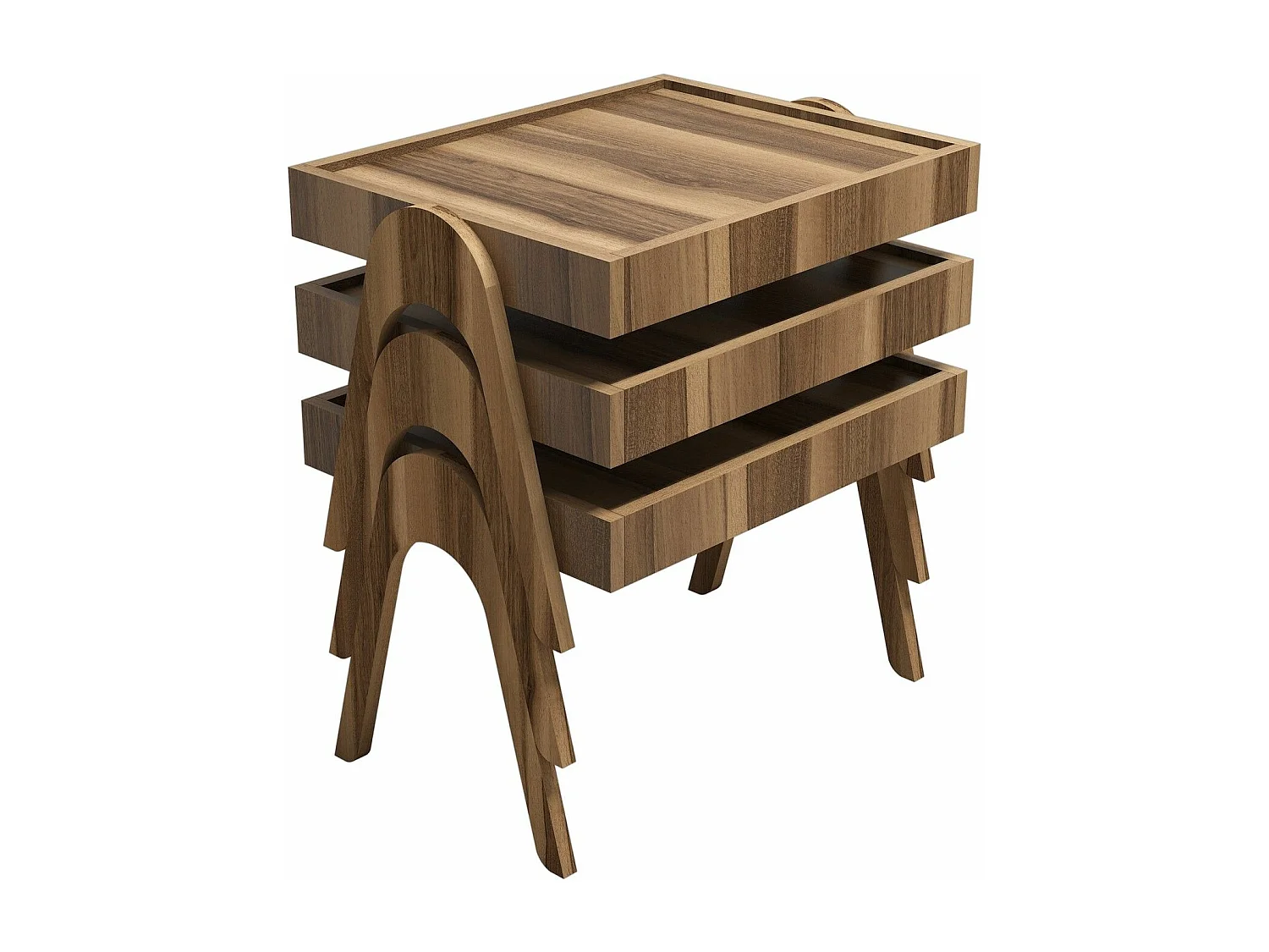 Lot de 3 bout de canapé Yana Bois Naturel