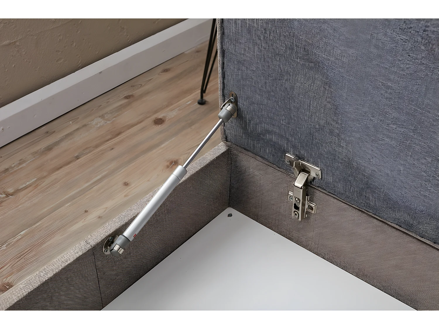 Ombouwbare hoekbank met Commode antraciet stof Melano 210 cm-Model Juiste hoek