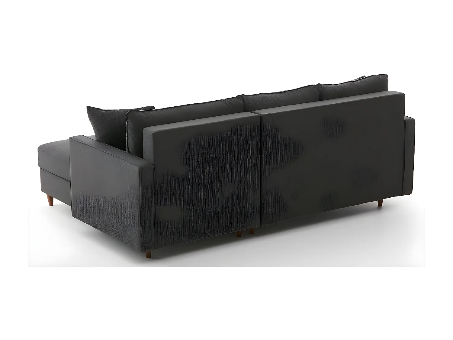 Ombouwbare hoekbank met Commode antraciet stof Melano 210 cm-Model Juiste hoek