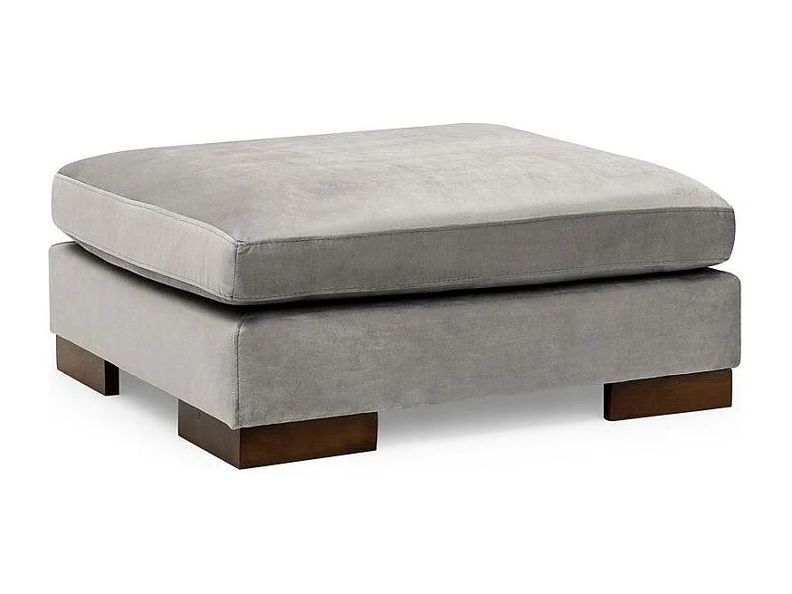 Canapé d'angle à droite avec pouf Perissa Velours Gris clair