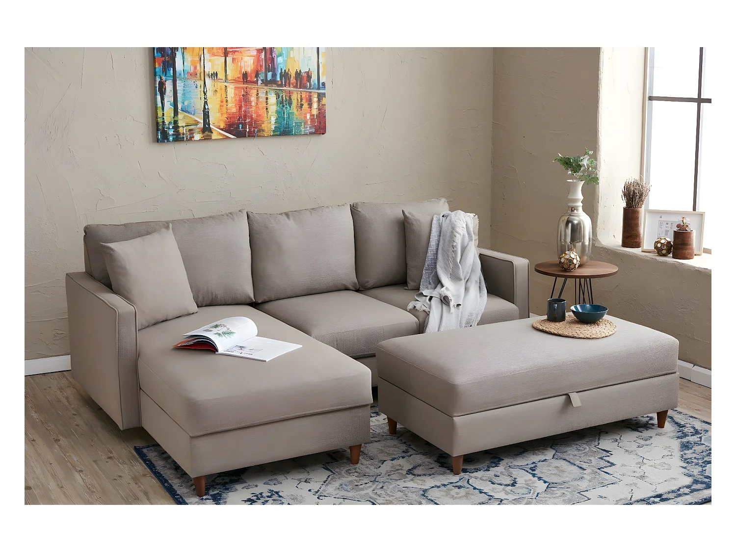 Conjunto de muebles tapizado Altadena 334, Función de descanso, Caja de ropa de cama