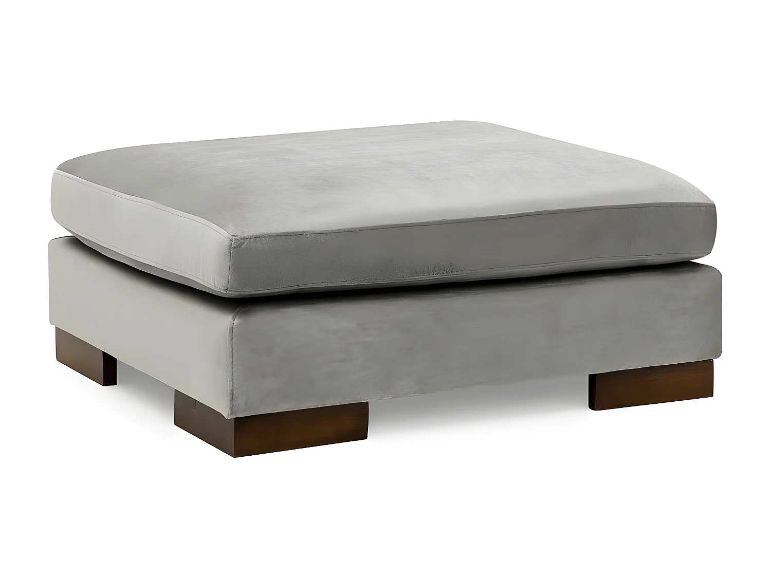 Canapé d'angle gauche avec pouf Perissa Velours Gris clair