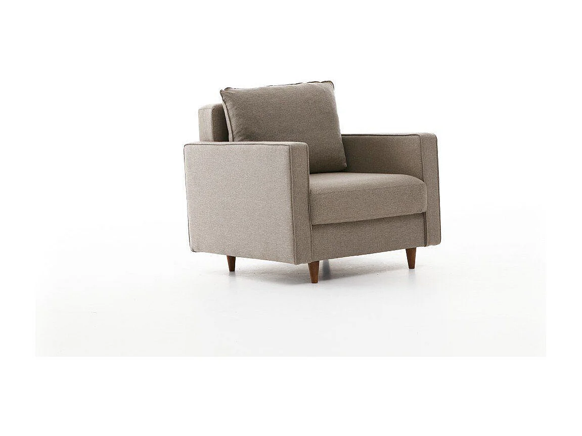 Fauteuil moderne Evania Tissu Taupe