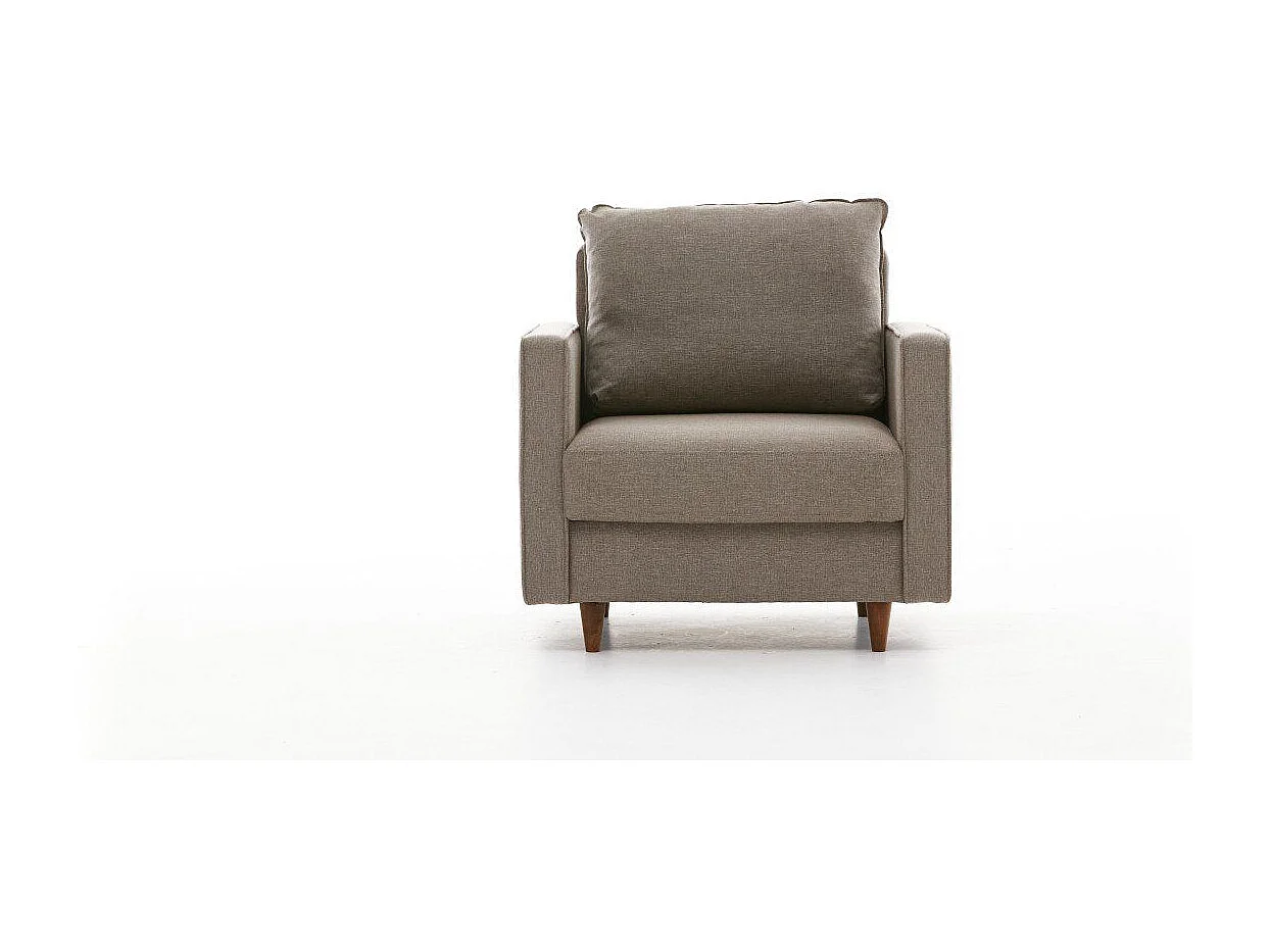 Poltrona moderna de 1 lugar – 85 x 90 x 82 cm – creme – 100% poliéster