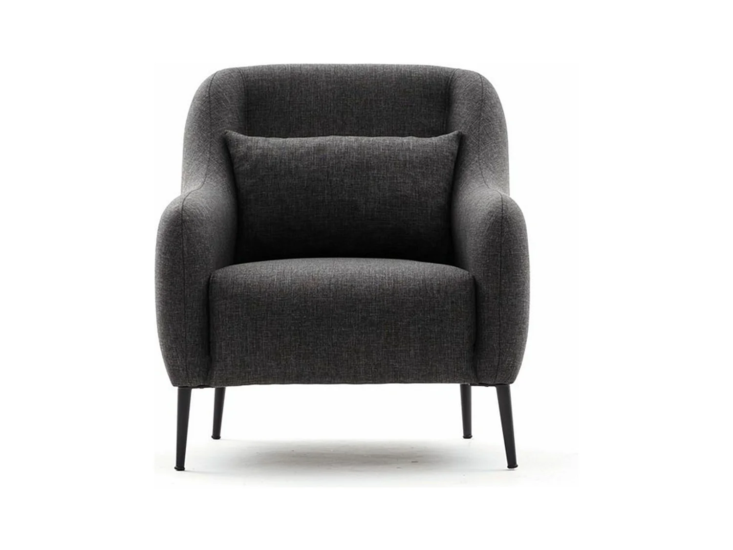 Moderne 1-zits fauteuil – 77 x 70 x 77 cm – Antraciet – 100% beukenhouten frame