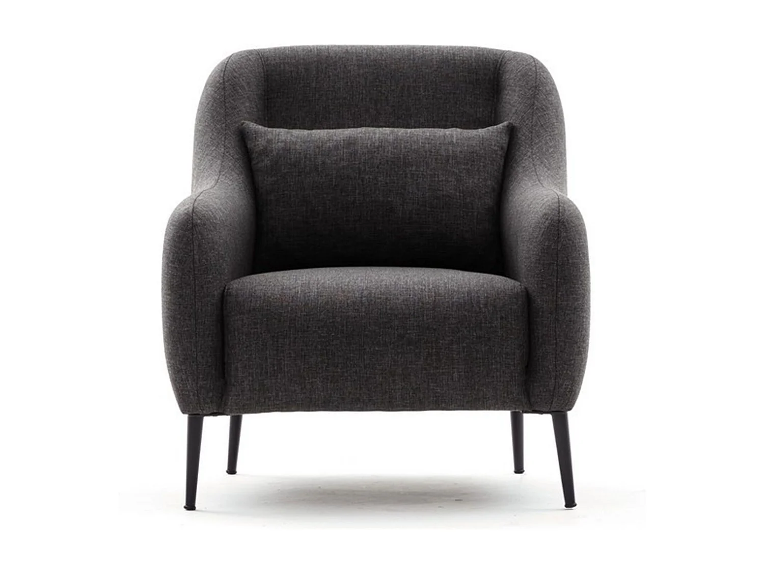 Poltrona moderna de 1 lugar – 77 x 70 x 77 cm – Antracite – Estrutura 100% madeira de faia