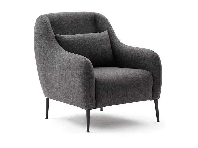 Poltrona moderna de 1 lugar – 77 x 70 x 77 cm – Antracite – Estrutura 100% madeira de faia